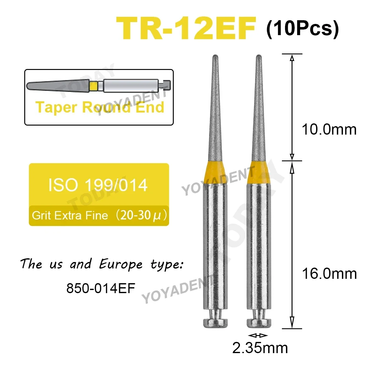 Dental Orthodontic Diamond FG Burs (20 Types) For High-Speed Handpiece - AZDENT Brand