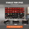 SucceBuy 48pcs Parts Storage Bins Wall Mounted Garage Containers with Wall Panels Tool Organizer for Nuts Bolts Screws Nails