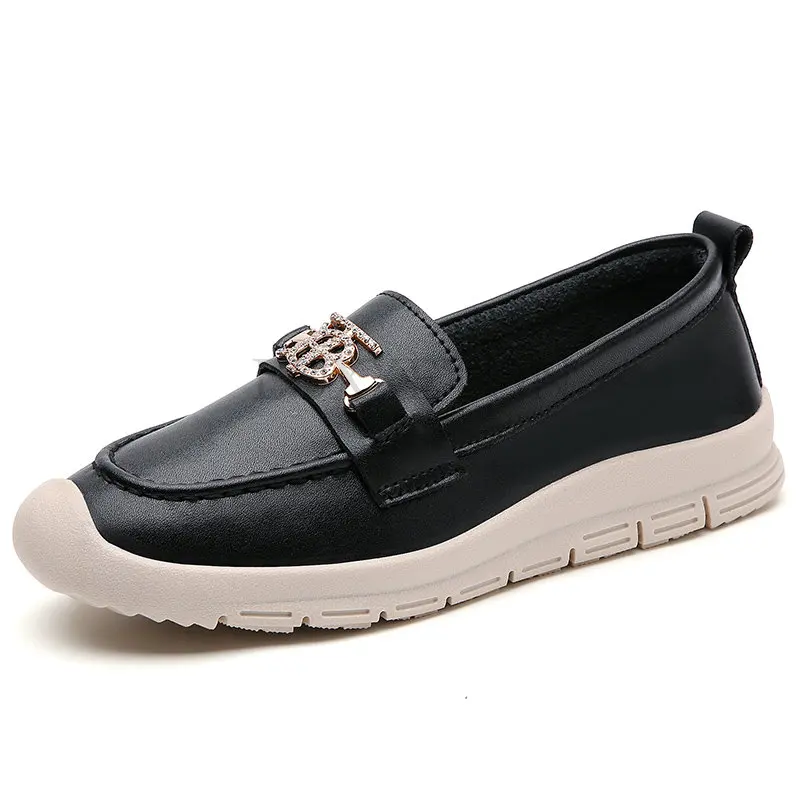 

Туфли женские кожаные, плоская подошва, кроссовки, удобная прогулочная обувь, модные лоферы, большие размеры, 2023