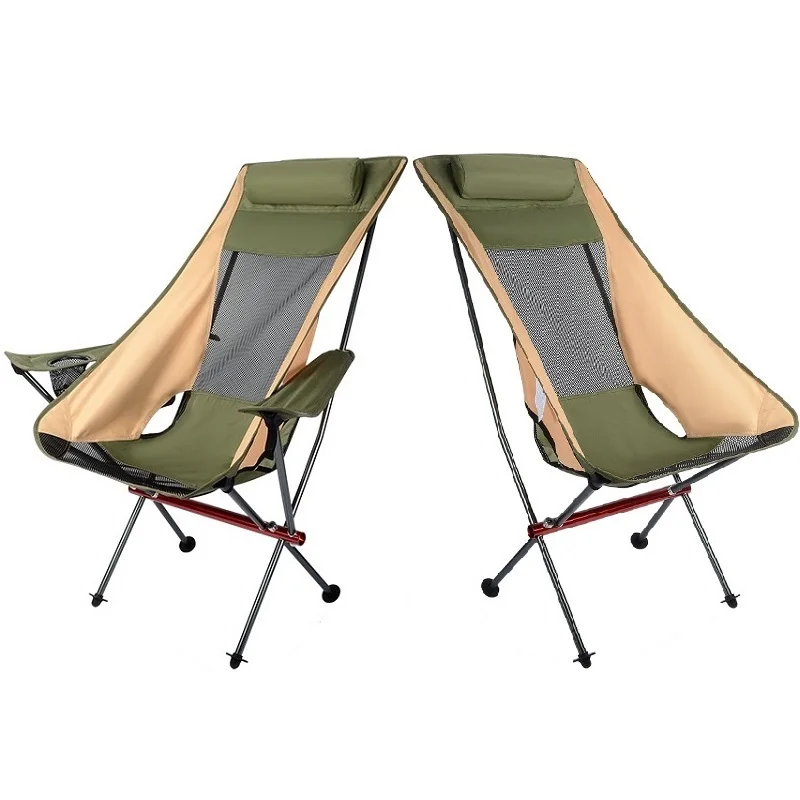 Chaise lune aluminium ultra-légère pêche pliante - Siège jardin plage camping portable randonnée