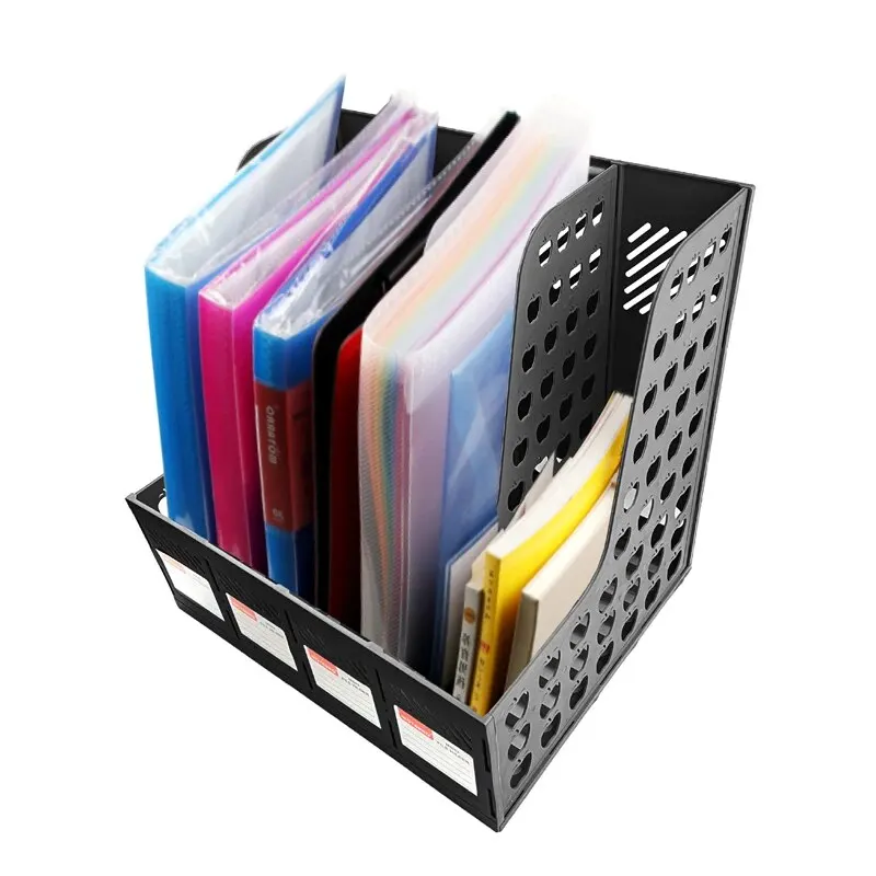 Magazine Holder MOTARRO Magazine Container PP Material 4-section Frame Assembly Desk Organizer Storage Schools Offices