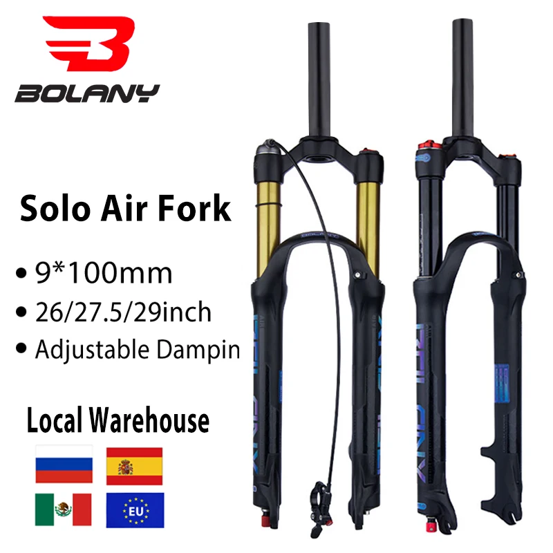 BOLANY Bike Fork Rebound Adjustable MTB Air Front Suspension 26/27.5/29