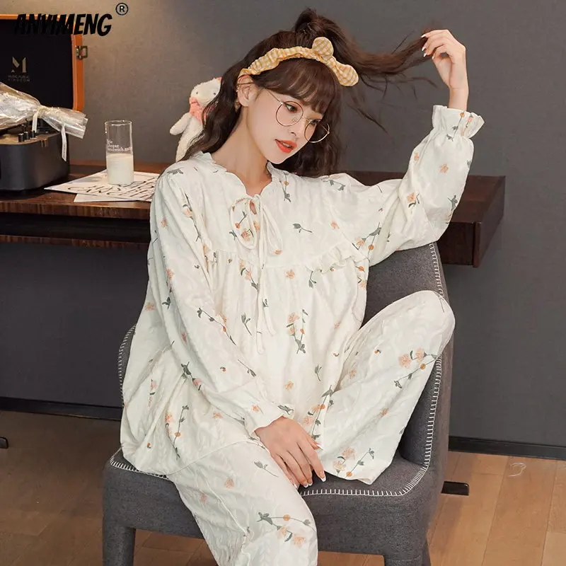 Women Pajamas Sets Winter Long Sleeve Cartoon Print Cute Plus Size Home  Pijamas Leisure Pyjama (Color : 9, Size : XX-Large) : : Clothing,  Shoes & Accessories