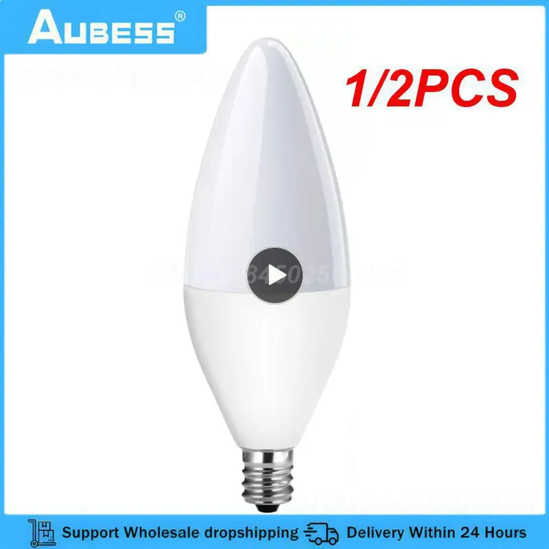 1/2PCS 5w E12 E14 Voice Control Smart Home Smart Candle Bulb 3.0 Tuya Led Bulb Works With Alexa Home Rgbcw