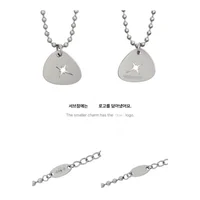 Kpop Simple Hip-Hop Idol Necklace LOGO Pendant Key Chain Keyring Fans Collection Gift 1