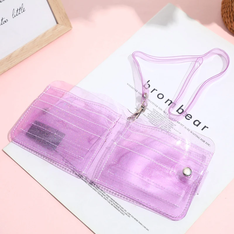 Transparent Women Purse PVC Laser Clear Jelly Bag Mini Money Credit Card Holder Clear Wallet Bags Ladies Purse With Neck String 4 Transparent Women Purse PVC Laser Clear Jelly Bag Mini Money Credit Card Holder Clear Wallet Bags Ladies Purse With Neck String 4