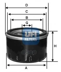 Фильтр Масляный Nissan 100 Nx 1.6 2/91-/200 Sx 1.8t 9/88-11/93/300 Zx 3.0t 1/84-9/95/Ford Maverick UFI арт. 23.188.00 |