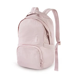 Chic Women's Nylon Backpack - Stylish Anti-Theft Waterproof School & Travel Bag (Pink)
