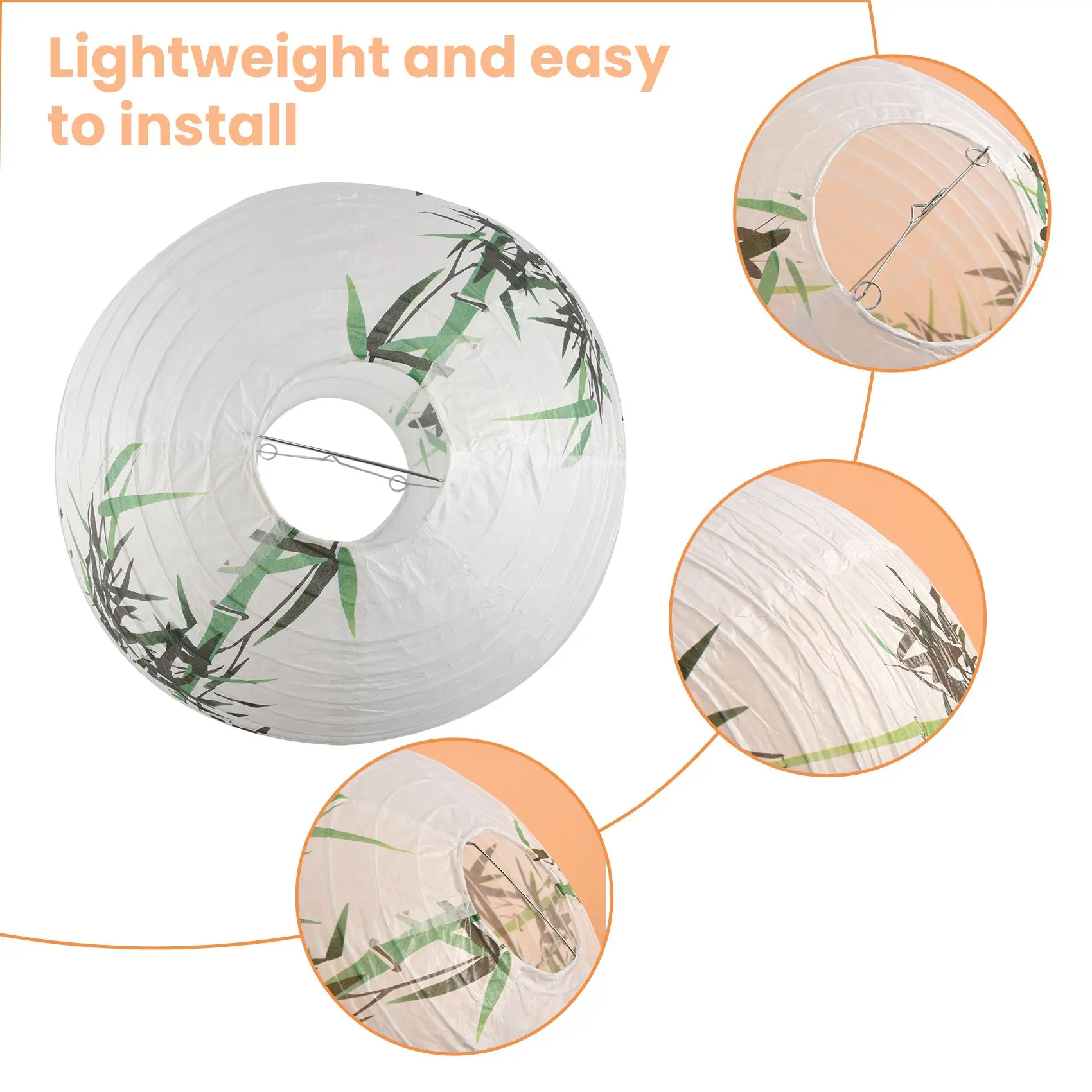 30cm Lampshade Paper Lantern Oriental Style Light Decoration Chinese , Bamboo