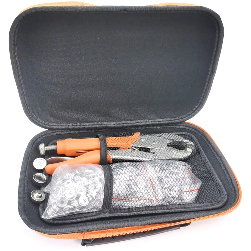 

Heavy Duty Snap Fastener Tool,Snap Setter Tool Kit With 50 Sets, For Boat Cover, Snap Button With Portable Bag Durable Silver