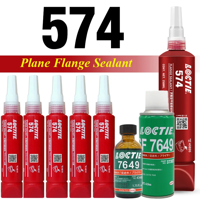 50/250Ml Loctite 574 Anaerobico Piano Flangia Sigillante Ad Alta Temperatura Resistenza Olio Adesivo Sf 7649 Colla Polimerizzazione Acceleratore