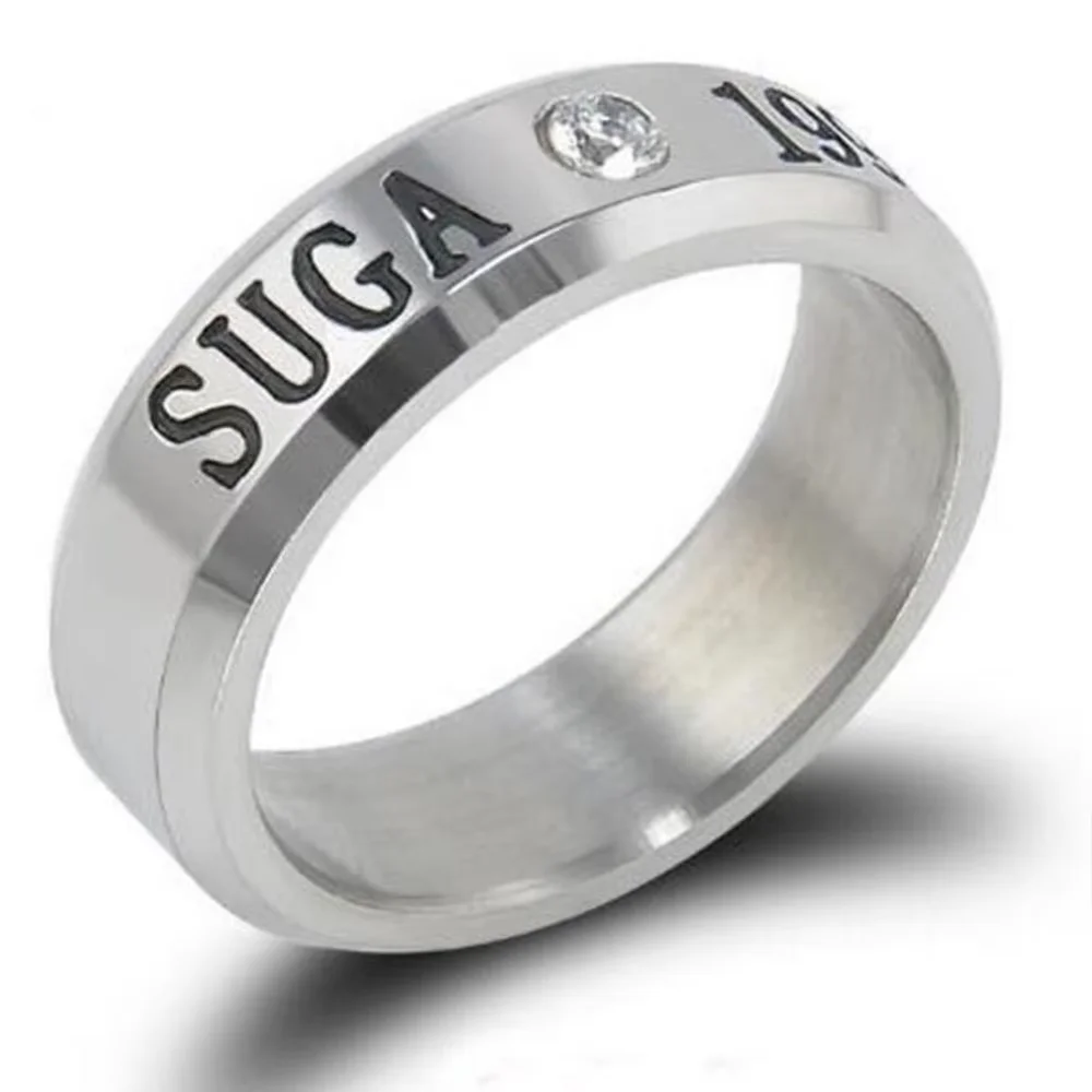 ARMY Jimin Jung Kook V J-HOPE Jin Rap Monst SUGA Rm Rhinestone Titanium Steel Finger Ring Inner 18mm Original Kpop Jewelry Gifts 5