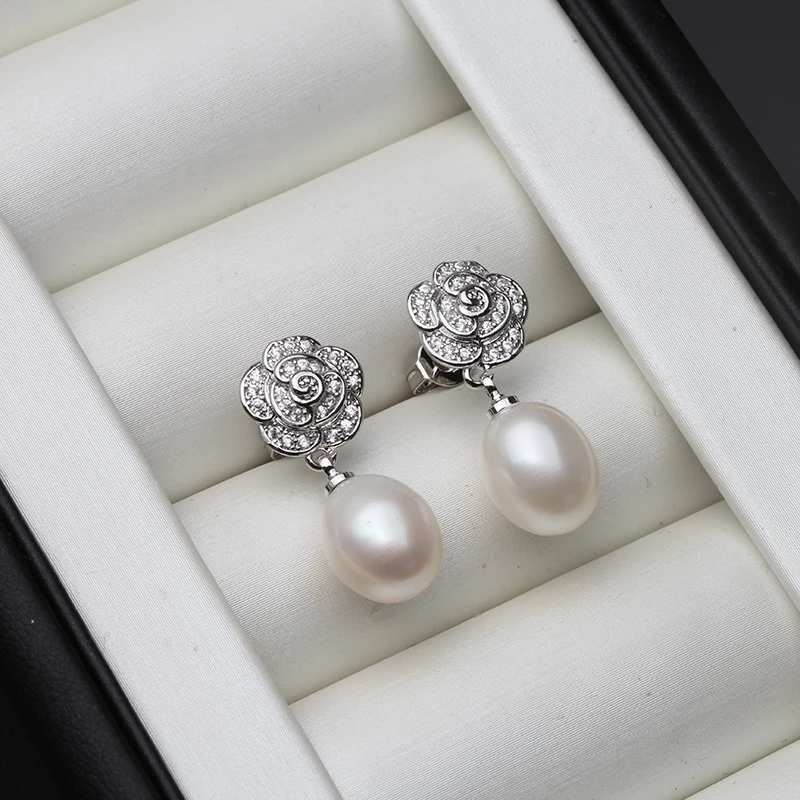 white pearl earring