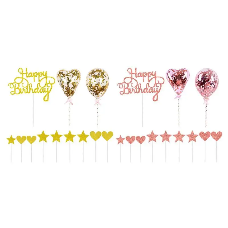 

Happy Birthday Sign Cake Topper Glitter Cake Toppers Decorations For Birthday Cakes Birthday Cake Inserts With Gold/Rose Star