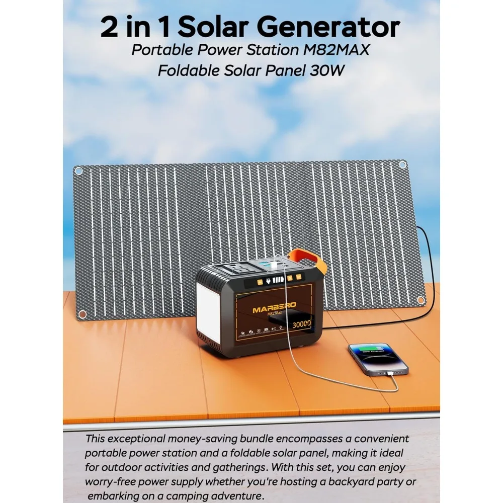 111Wh Solar Generator, Portable Power Station with Solar Panels, 120W 30W Set with Foldable Solar Panels 4