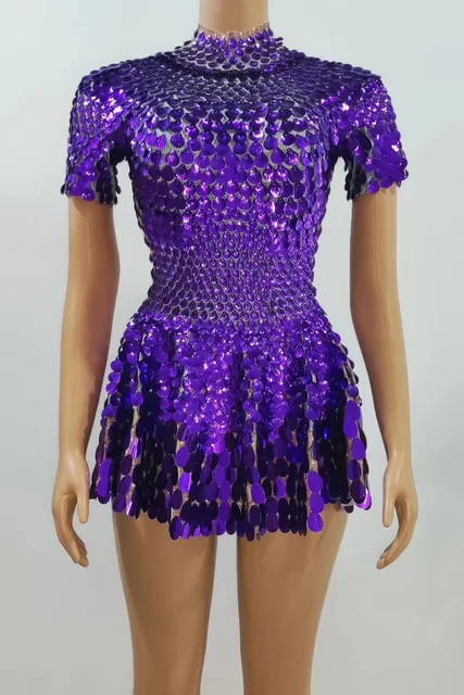 Metallic Short Party Dress Bodysuit 6