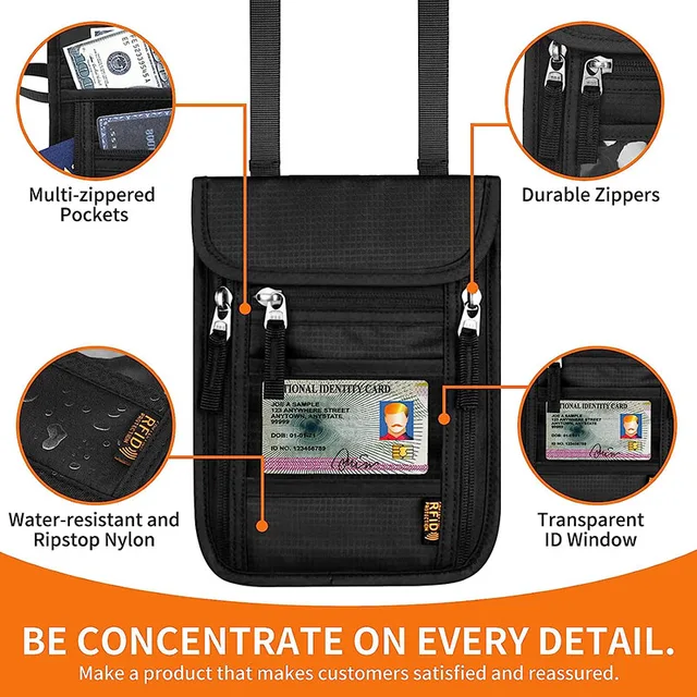 Pochette Passeport Portefeuille Passeport Fin Avec Protection RFID