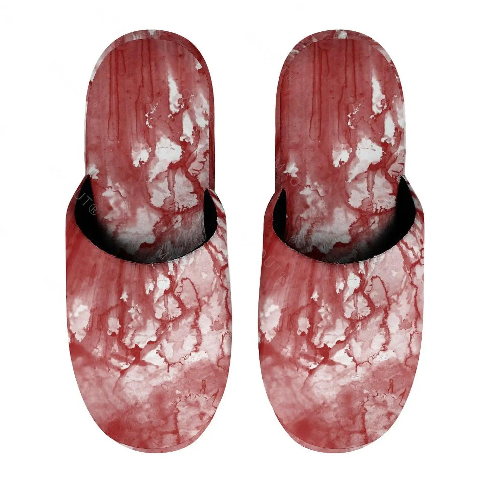 

Blood Bloody (2) Warm Cotton Slippers For Men Women Thick Soft Soled Non-Slip Fluffy Shoes Indoor House Slippers Shark