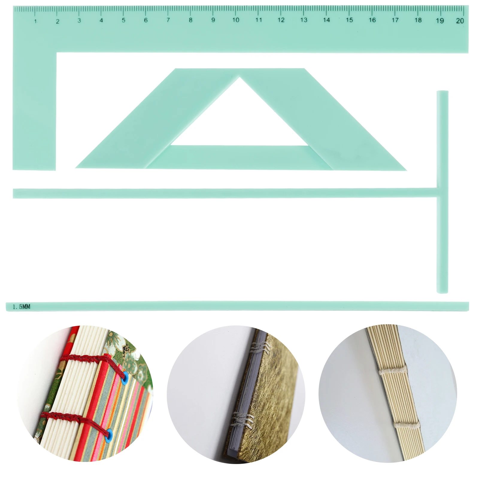 Bookbinding Tool Plastic Positioner Ruler Binding Device for Handbook