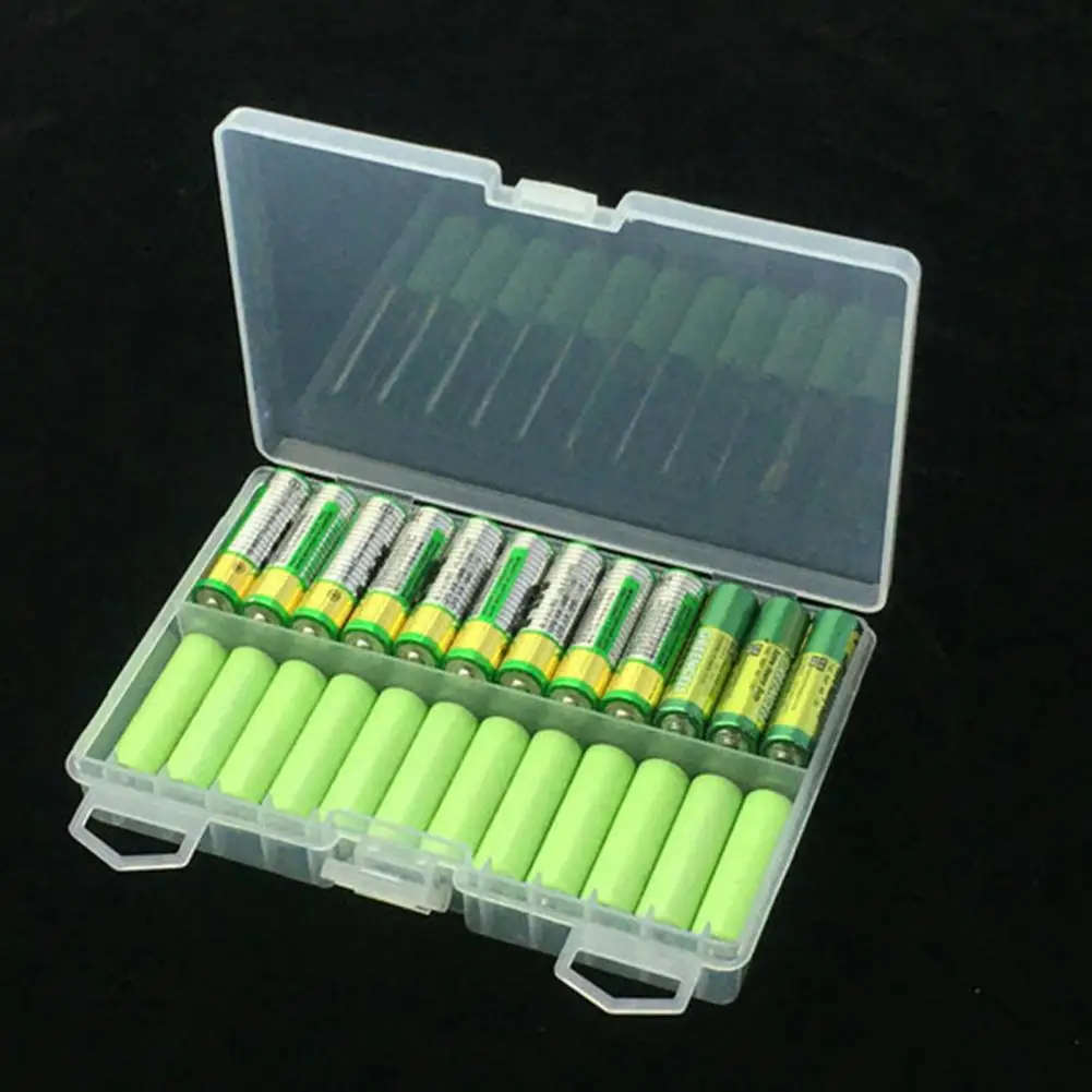 Battery Storage Container  Useful 48Pcs AA AAA Cell Batteries Box Holder Case  Lightweight Battery Storage Box