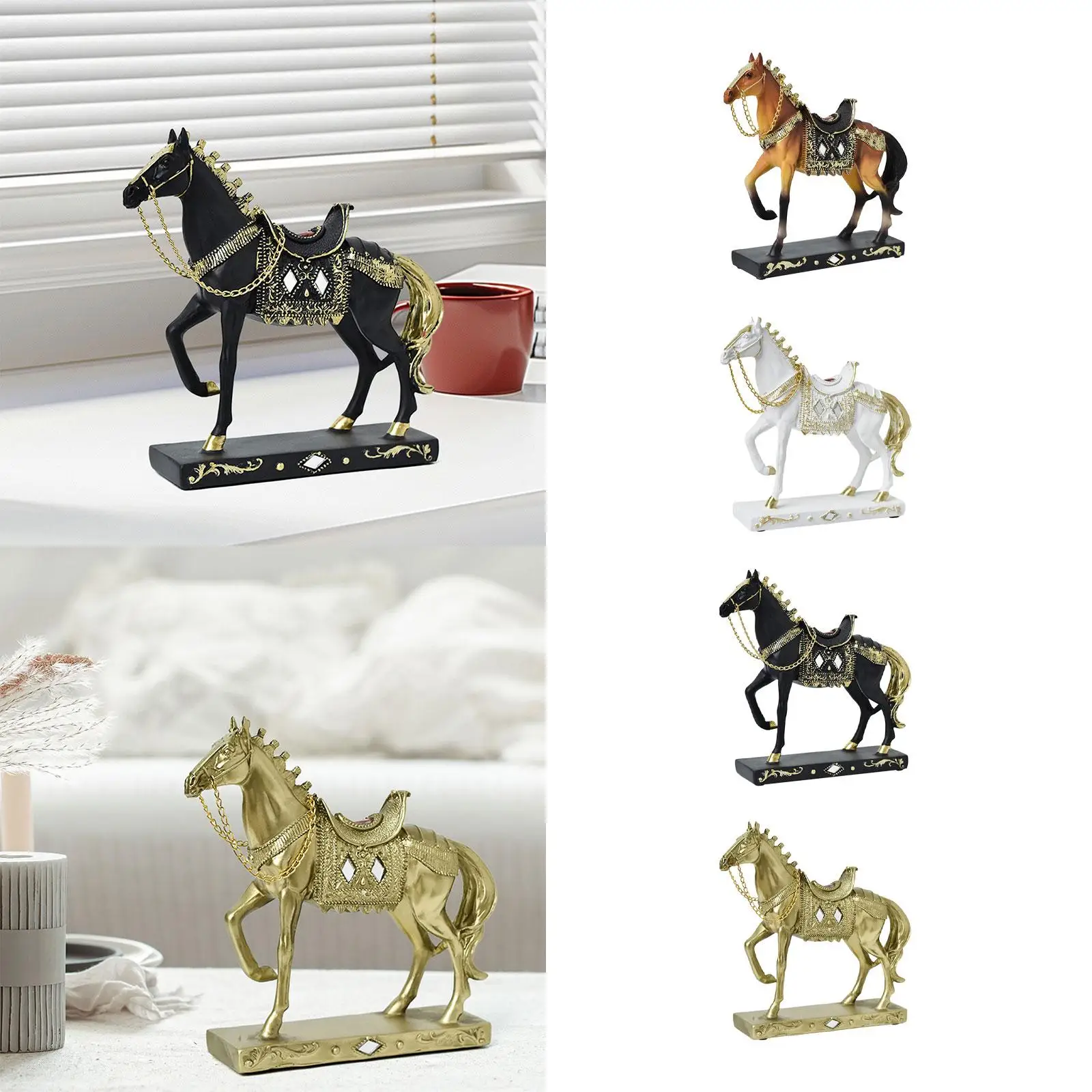 Horse Statue Decorative Resin Horse Sculpture for Bookcase Furniture Bedroom Horse Statue Decorative Resin Horse Sculpture for Bookcase Furniture Bedroom