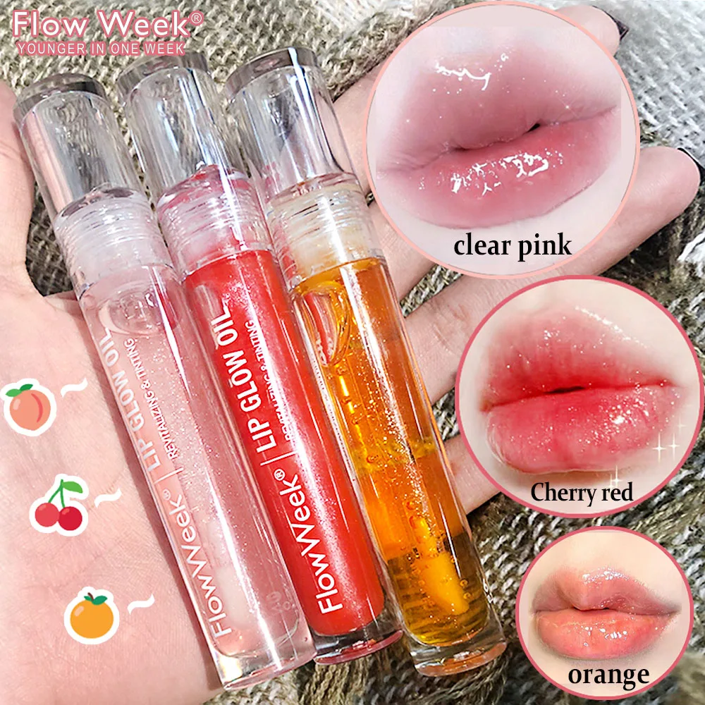 

FlowWeek Instant Volumising Lip Plumper Oil Reduce Lip Fine Line Anti-Cracking Lip Oil Long Lasting Mirror Glass Lip Gloss 6ml