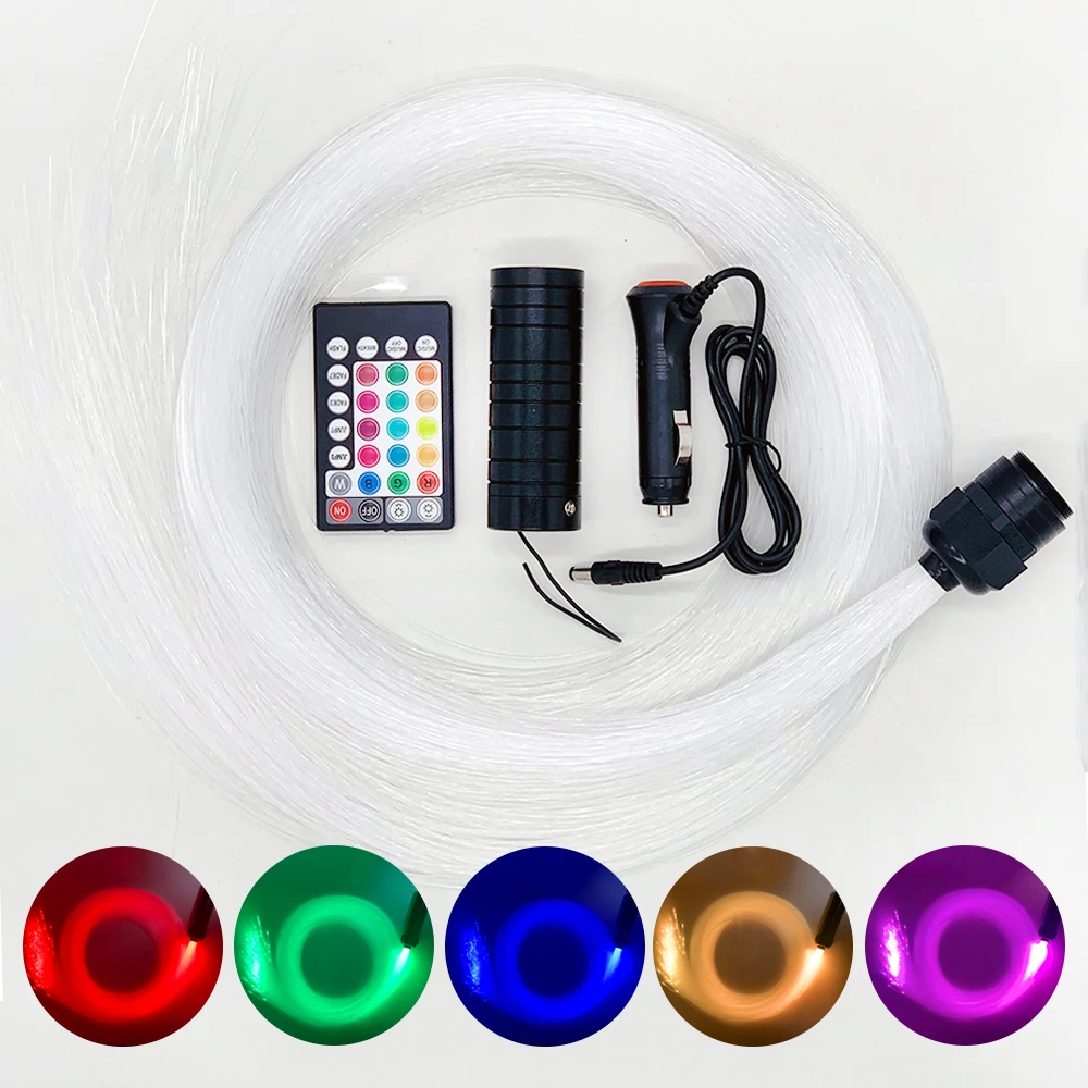 

Car Star Ceiling Lamp Fiber Optic Light Led Star Roof Interior Atmosphere Light 8W RGBW Twinkle Starry Sky Home Decoration