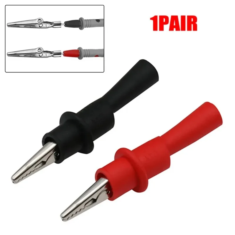 2pcs Alligator Clips Test Clip Clamp Set Red Black Wire Tips 10A 1000V Multimeter Tester Probes for AC DC Power