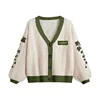 Evermore Cardigan Taylor Version Green Vine Embroidered Button Down Cable Knit Sweater Women Fall Winter Vintage Outfit 1