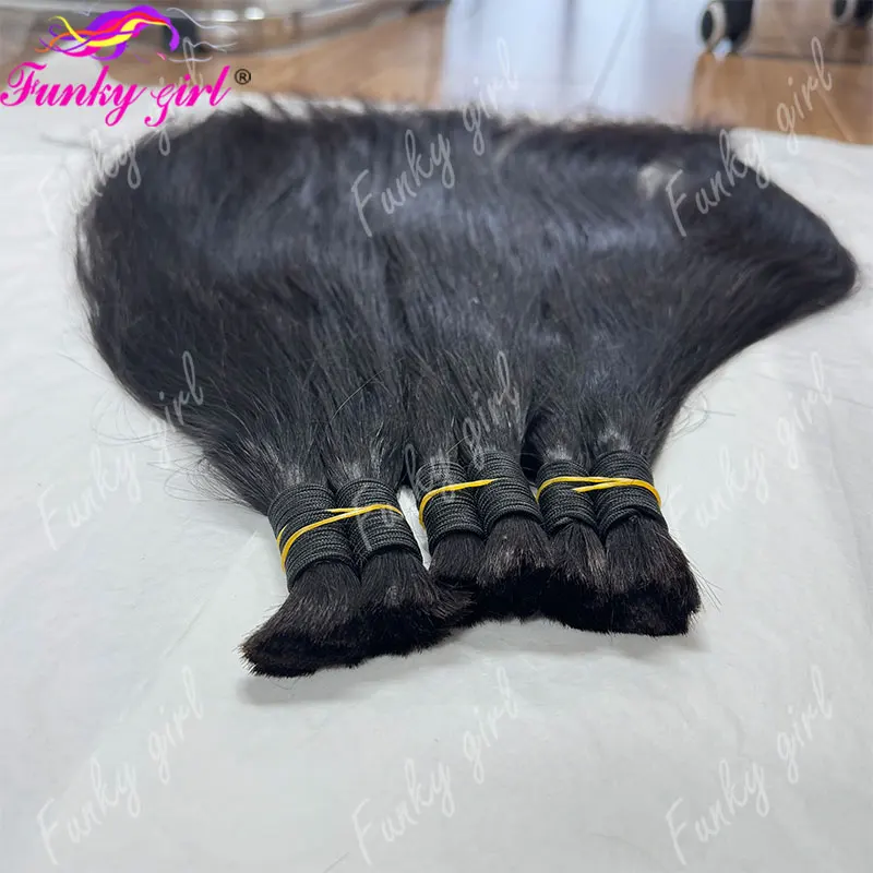 100% Human hair Straight Bulk Human Hair Remy Brazilian Virgin Hair Silky Straight Unprocessed Human Hair Extensions For Women 4