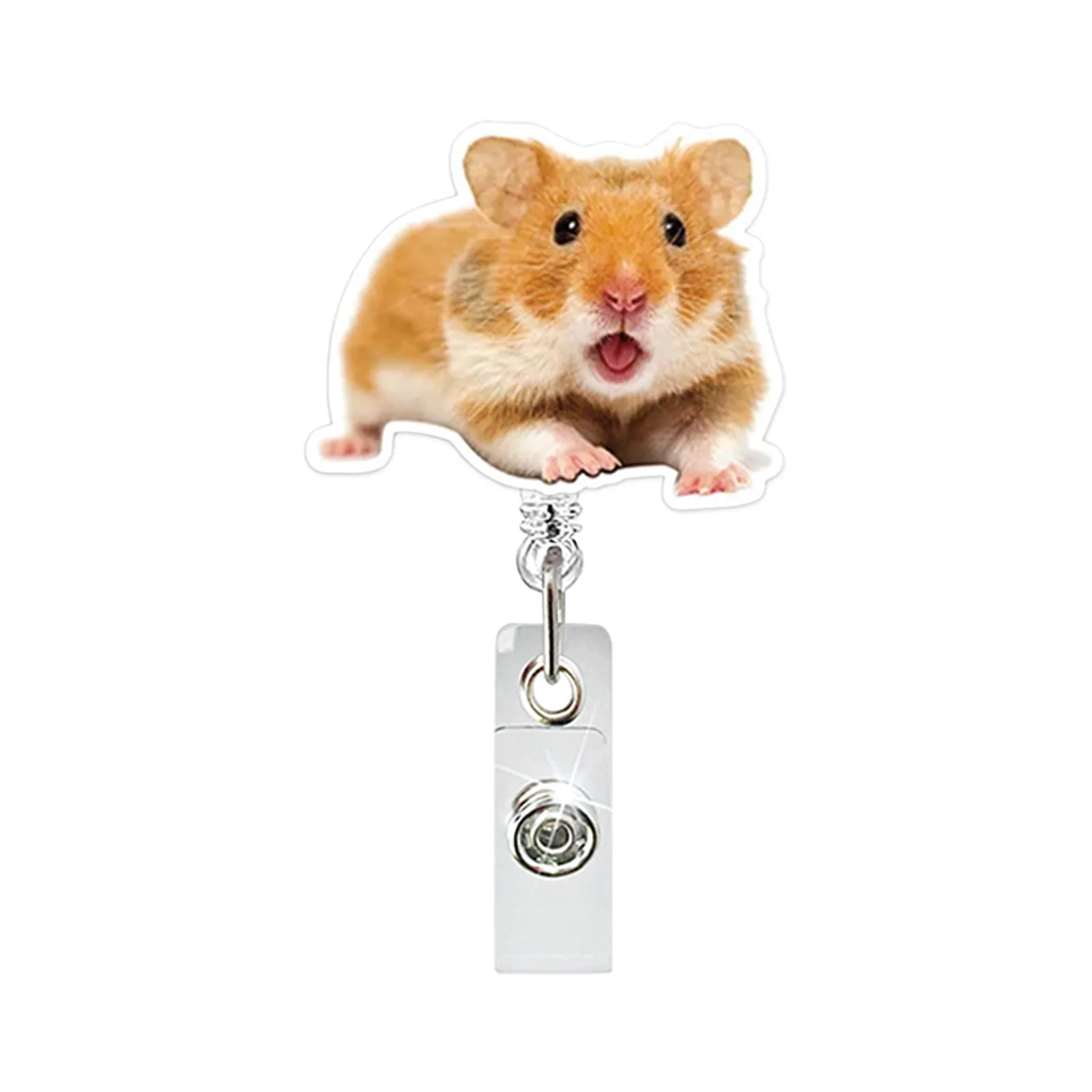 لطيف مضحك الهامستر الاكريليك شارة بكرة قابل للسحب...