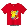 Summer New 3-14 Year Old Children's Pokemon Fashion Clothing Boys Short Sleeved Pikachu T-shirts Girls Casual T-shirts 5