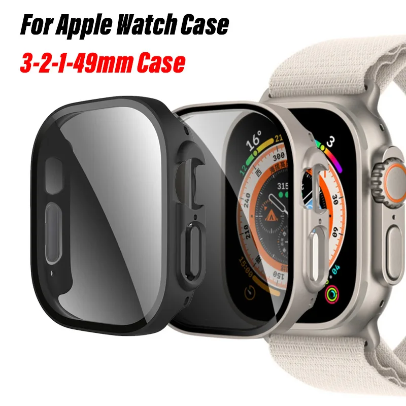 Shockproof Apple Watch Ultra Case with Tempered Glass Protector