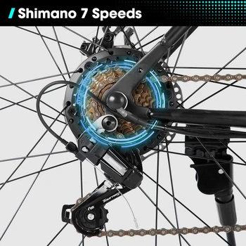 HILAND Electric Bike for Adults, 26 inch Electric Mountain Bicycle with Removable Battery, 500W 36V Motor, 7 speeds 20MPH Ebike 3