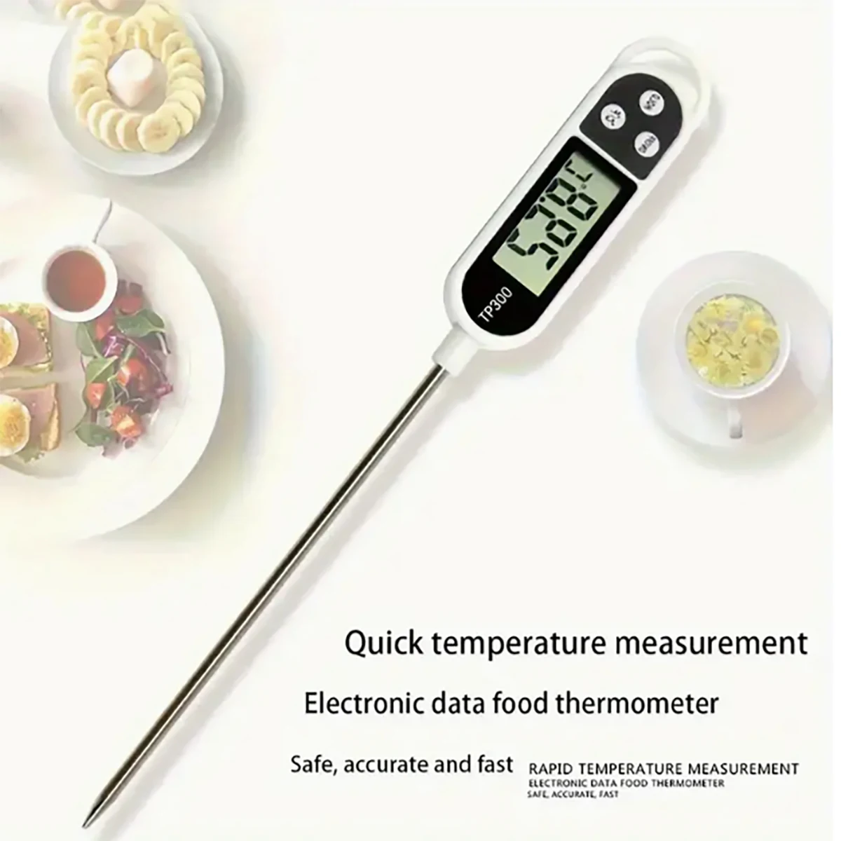 High-precision digital pen thermometer is used for accurate temperature measurement in cooking, barbecue and food safety. 3