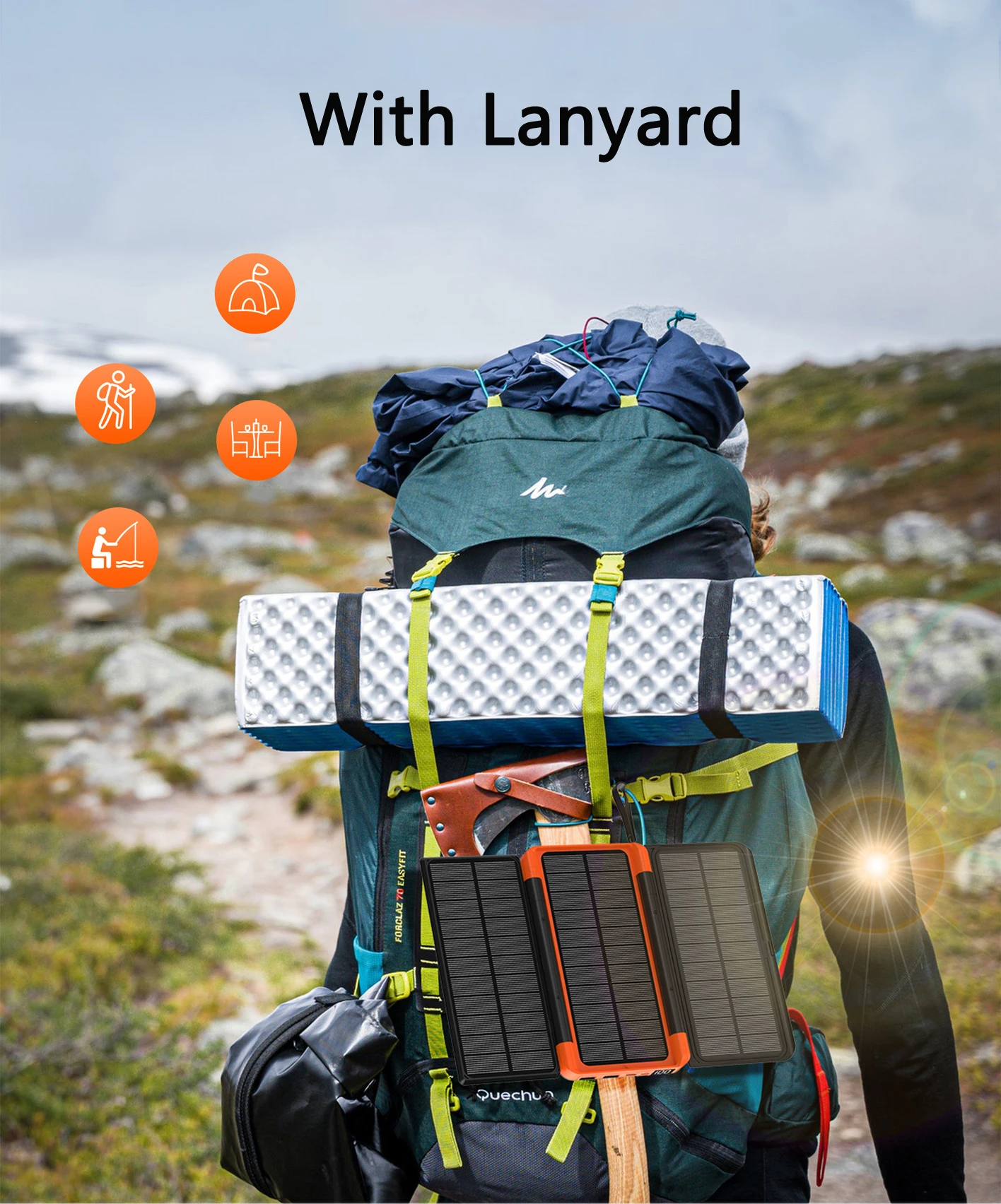 Solar Power Bank With 3 Panels 20000mah Portable Wireless Charger_voghion.com