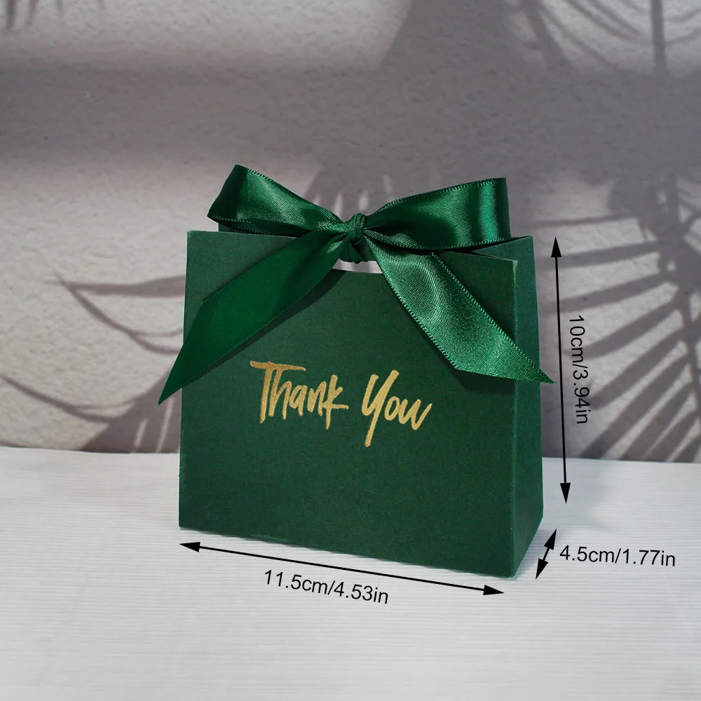 Exquisite Grüne Geschenkbox mit Schleife, Dankeschön-Süßigkeitenbox und Mini-Geschenktüte, Vielseitige Geschenkverpackung für Jeden Anlass – Detail 9