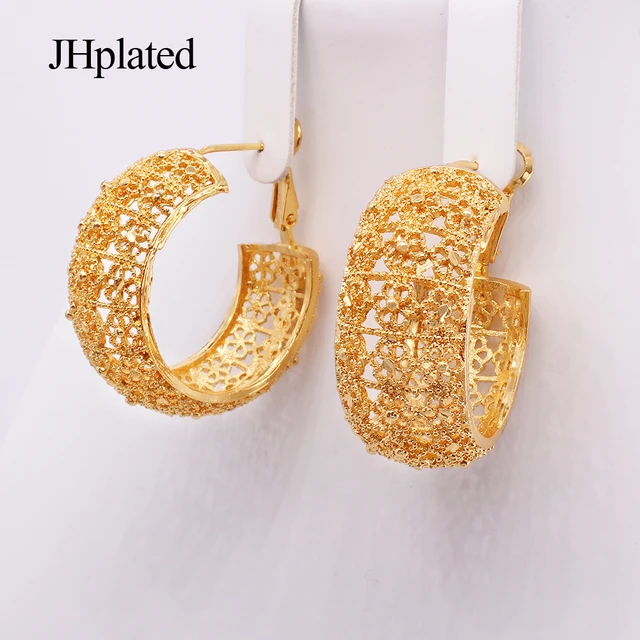 Round Floral Gold Earring - Bawa Jewellers