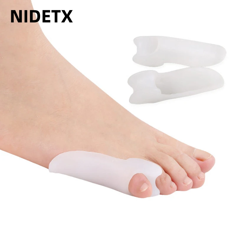 2pieces Hammer Toes Separator Gel Silicone Foot Care Tools Thumb Bunion Corrector Hallux Valgus Protector Orthopedic