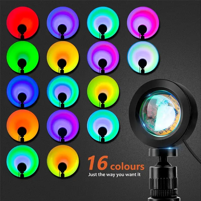 5V Atmosphere Night Light USB Mini Sunset Projection Lamp Live Beauty Background Wall Decoration Photography Room Decorate Light 6