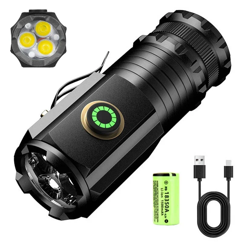 Confezione Da 20 Mini Torce LED Super Luminose, Zoomabili, 3 Modalità (Alta/Bassa/SOS), Impermeabili, Con Clip Da Cintura, Ideali Per Campeggio, Emergenze, EDC. Batterie Non Incluse.