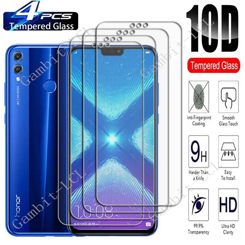 

4PCS For Honor 8X (View 10 Lite) 6.5" Screen Protective Tempered Glass On JSN-L11, JSN-L21, JSN-L22 L42 Protection Cover Film