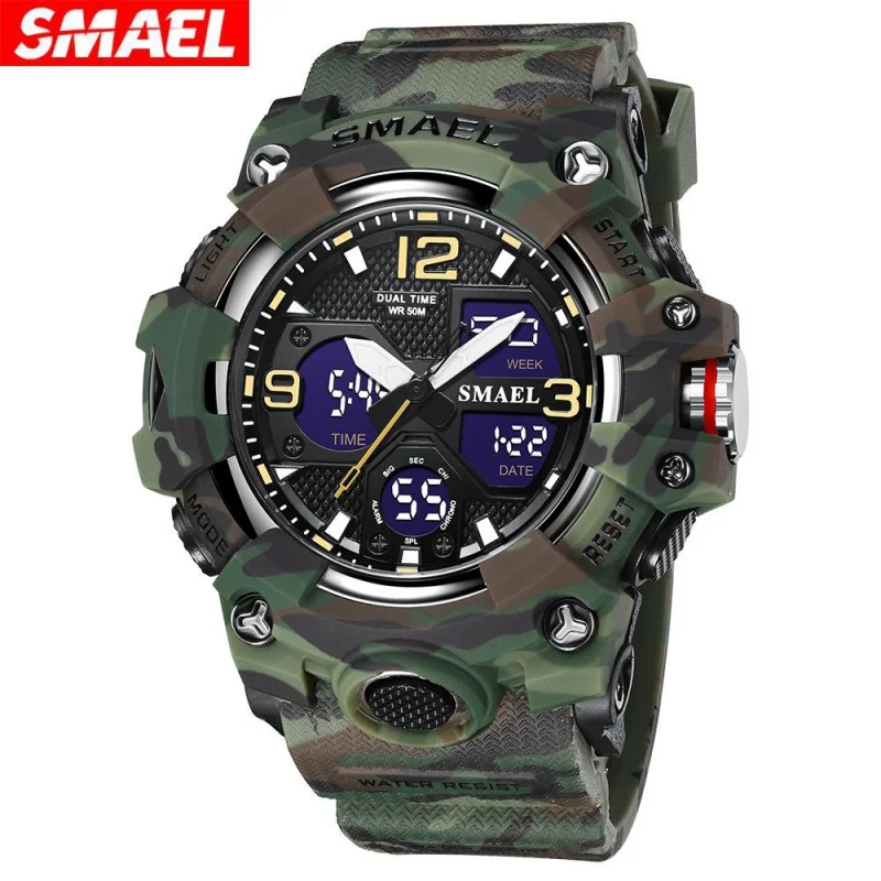 

Smael New Electronic Watch Outdoor Waterproof Camouflage Sports Electronic Watch Luminous Multifunctional Watch
