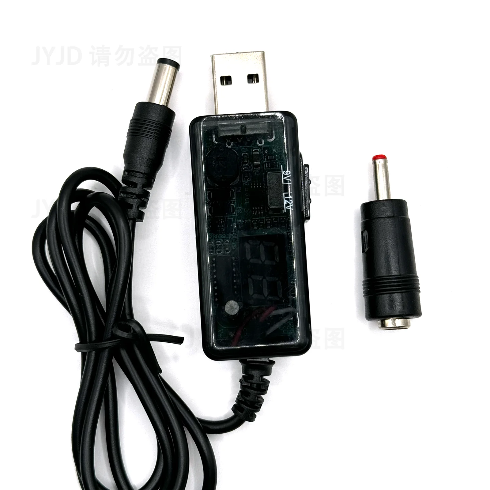 Universal USB Boost Converter Cable with Adjustable Voltage Output and 3.5x1.35mm Connector