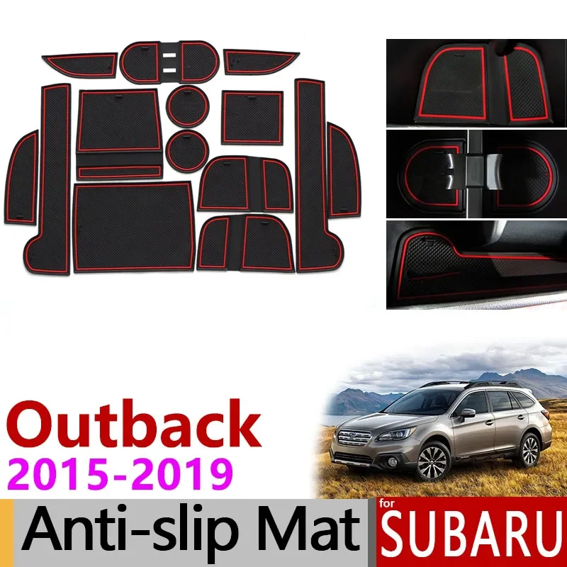 

Нескользящий коврик с прорезями для ворот, резиновые подставки для Subaru Outback 2015, 2016, 2017, 2018, 2019, Нескользящие коврики, аксессуары, наклейка, Стайлинг автомобиля