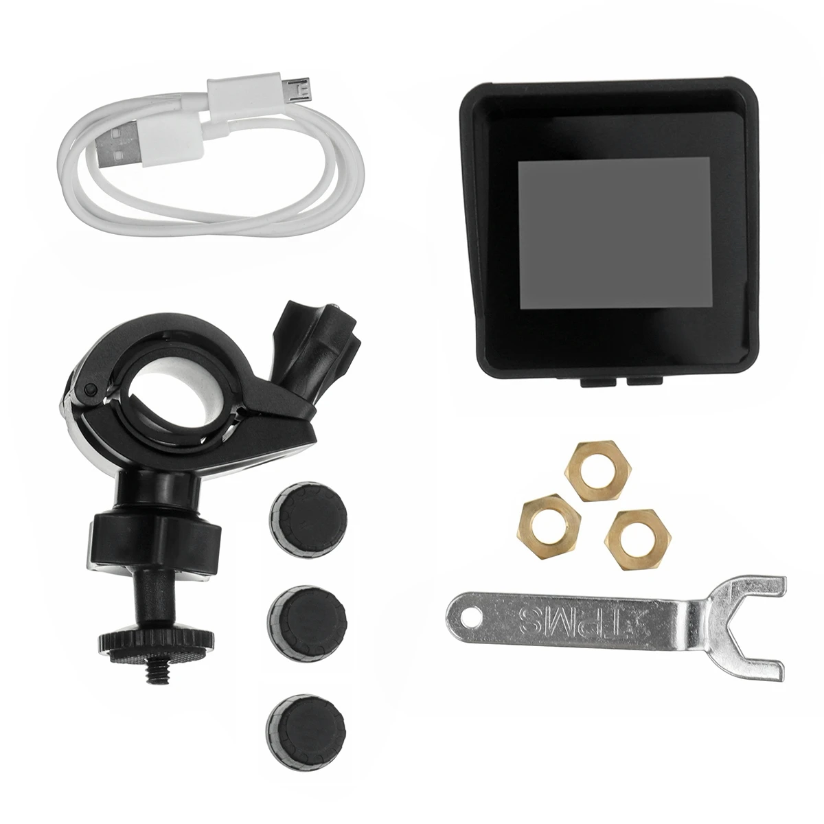 Solar Wireless Tire Pressure Monitoring System Motorcycle TPMS Tire Pressure Monitor LCD Display 3 External Sensors 5