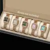 1/2/3/5PCS Fashion Rhinestone Rectangle Women Watches Bracelet Strap Ladies Quartz Wristwatch Reloj Mujer（Without Box）
