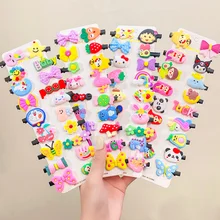 

2022 New 10PCS/Set Korean 3cm Long Cartoon Bow Animal Letter Hairpin For Girl Children Cute Lovely Hair Clips Barrettes Fashion