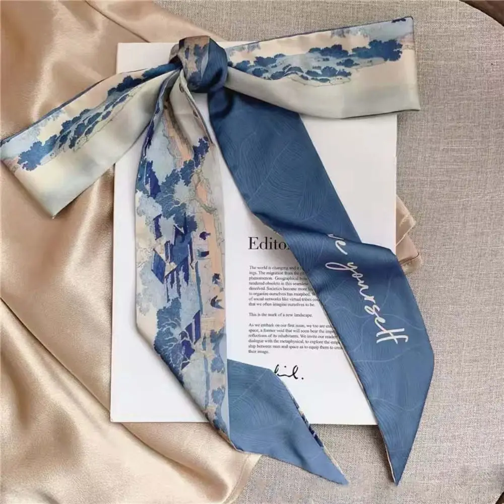 Französisch Schal Schmetterling Krawatte Haar Retro chinesischen Stil Öldruck Haarband Schal Frauen Hals Krawatte Tasche Kopftuch Blumen bänder – Detail 21