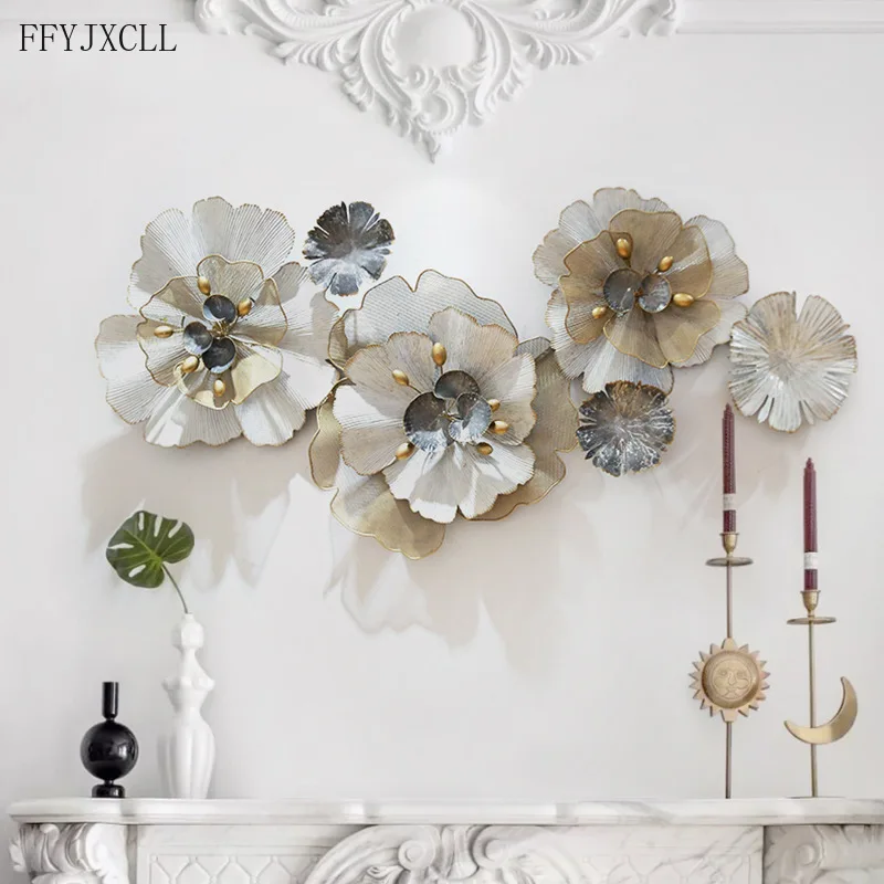 

French Living Room Sofa Creative Flower Iron Metal Wall Decoration Home Decoration Accessories Pendant Wall Hanging